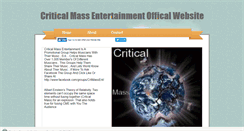 Desktop Screenshot of criticalmassentertainment.webstarts.com
