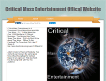 Tablet Screenshot of criticalmassentertainment.webstarts.com
