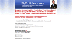 Desktop Screenshot of bigprofitleads.webstarts.com