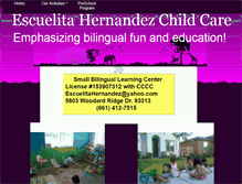 Tablet Screenshot of escuelitahernandezchildcare.webstarts.com