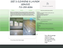 Tablet Screenshot of deescleaningandlaundry.webstarts.com