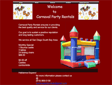 Tablet Screenshot of carnavalpartyrentals.webstarts.com