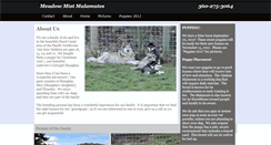 Desktop Screenshot of meadowmistmalamutes.webstarts.com