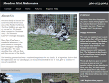 Tablet Screenshot of meadowmistmalamutes.webstarts.com