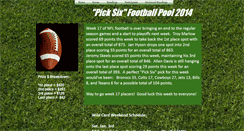 Desktop Screenshot of picksixfootballpool.webstarts.com