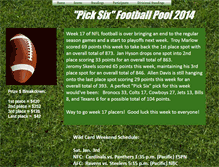 Tablet Screenshot of picksixfootballpool.webstarts.com