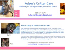 Tablet Screenshot of kelseyscrittercare.webstarts.com