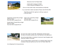 Tablet Screenshot of fortparkermotel.webstarts.com